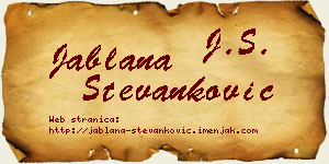 Jablana Stevanković vizit kartica